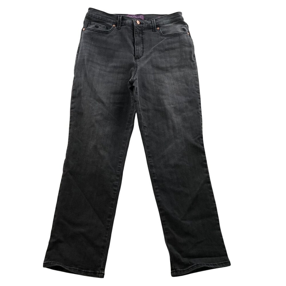 Gloria Vanderbilt Womens Amanda Jeans Size 12S Black Denim Straight Leg Classic